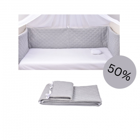 Set Aparatori Patut - Aparatori groase Velvet matlasat gri
