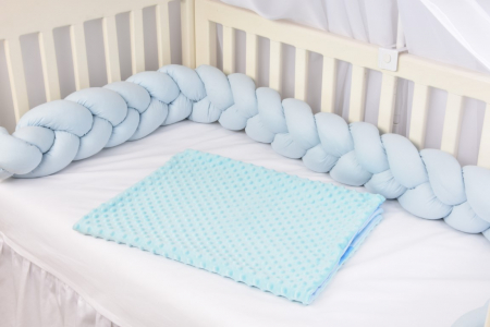 Aparatori Patut Impletite - Aparatori impletite bumbac 100% culoare bleu 240 cm