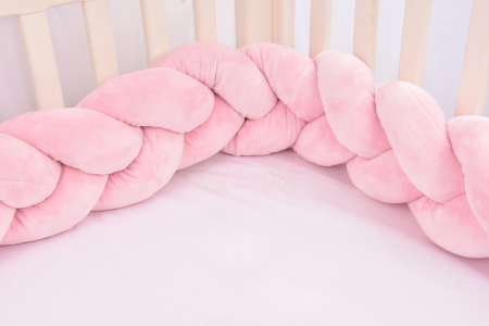 Aparatoare impletita plus minky neted, roz pal, 240 cm [2]
