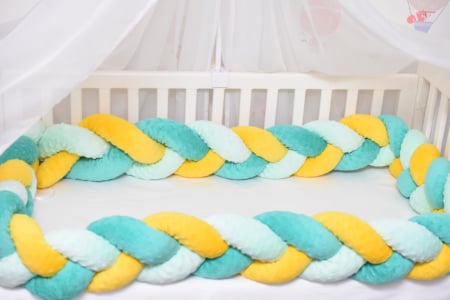 Aparatori impletite plus minky verde menta turquoise si galben [1]