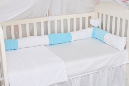 Aparatori tip rulou minky alb/bleu [3]
