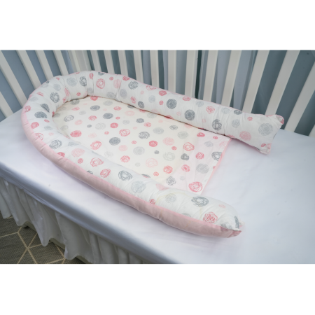 Babynest 0-6 luni bumbac 100% model ghemotoace si bumbac roz [1]