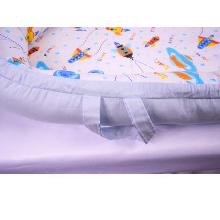 Babynest 0-6 luni bumbac 100% model comete si bleu [2]