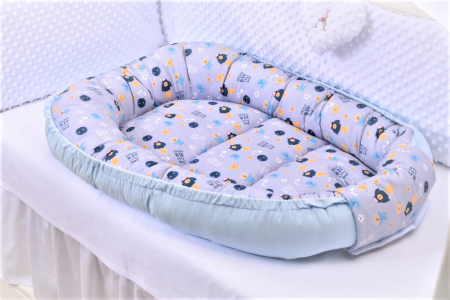 Babynest + salteluta suplimentara model Astronauti bleu [3]
