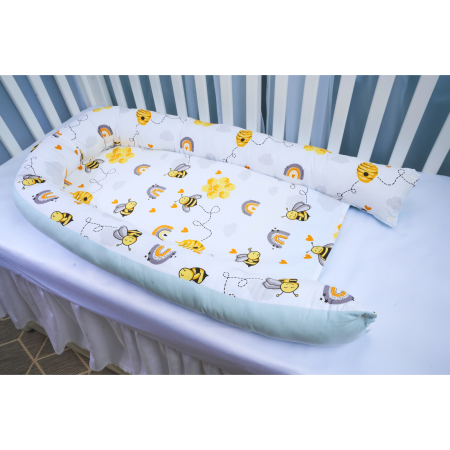 Babynest 0-6 luni bumbac 100% model albinute si bleu [1]