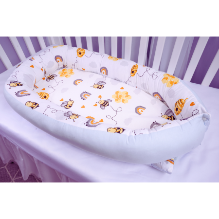 Babynest 0-6 luni bumbac 100% model albinute si bleu [2]