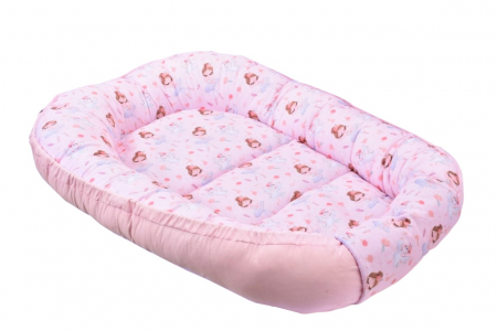 Baby Nest Bebelusi - Babynest + salteluta suplimentara model Balerine roz