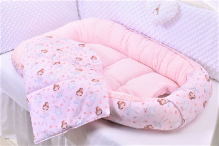 Babynest + salteluta suplimentara model Balerine roz [2]