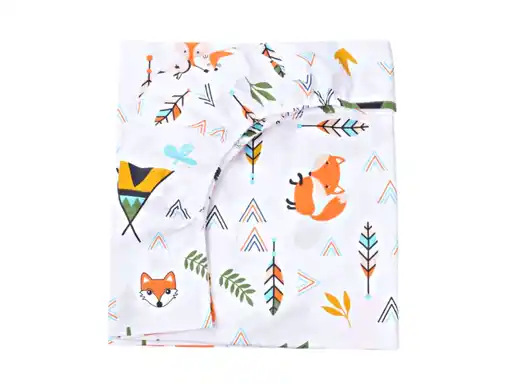 Seturi complete patut  120x60 cm - Cearșaf bumbac 100%, model animăluțe și vulpițe 120x60 cm
