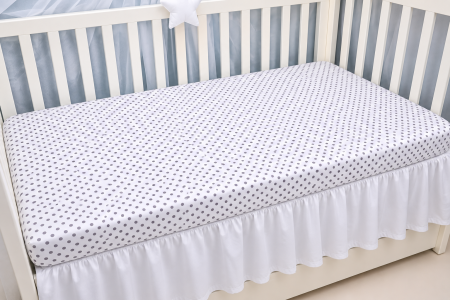Cearșaf bumbac 100%, model bulinuțe gri 120x60 cm [1]