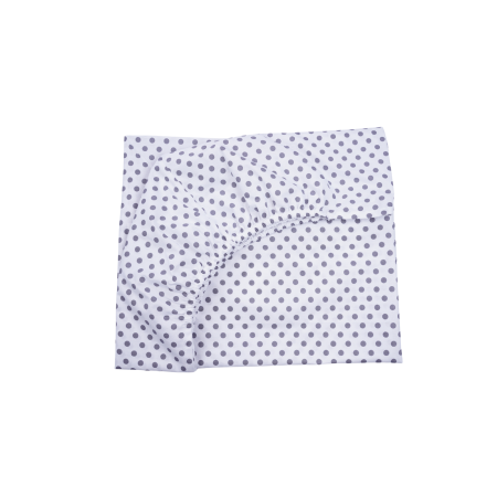 Patut si seturi complete - Cearșaf bumbac 100%, model bulinuțe gri 120x60 cm