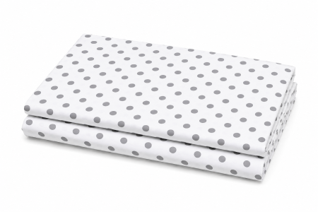 Seturi complete patut  120x60 cm - Cearșaf bumbac 100%, model bulinuțe gri 120x60 cm