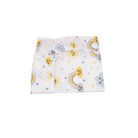 Cearsafuri si protectii - Cearsaf bumbac 100% model curcubee si norisori 120x60 cm