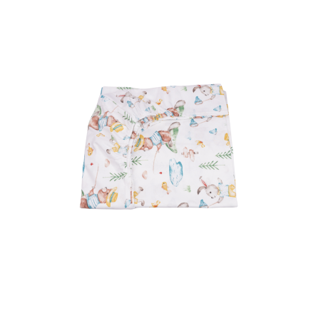 Cearsafuri si protectii - Cearsaf bumbac 100% model iepurasi la pescuit 120x60 cm