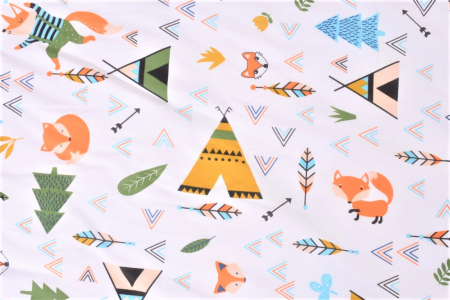 Cearsaf bumbac 100% model animalute pat casuta Montessorri 90x200 cm [2]