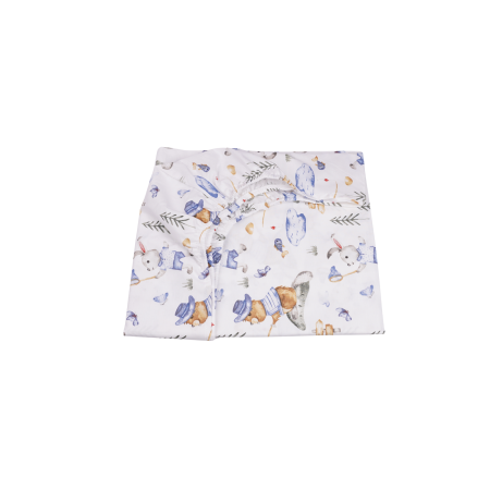 Cearsafuri si protectii - Cearsaf bumbac 100% model iepurasi la pescuit albastru 120x60 cm