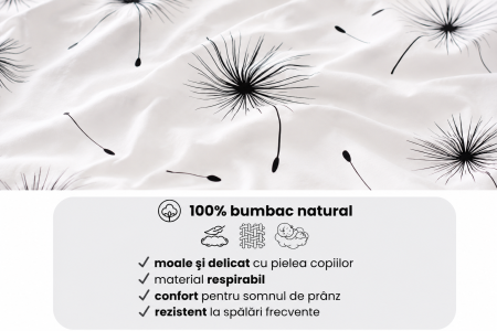 Cearșaf bumbac 100%, model păpădii, 120x60 cm [3]
