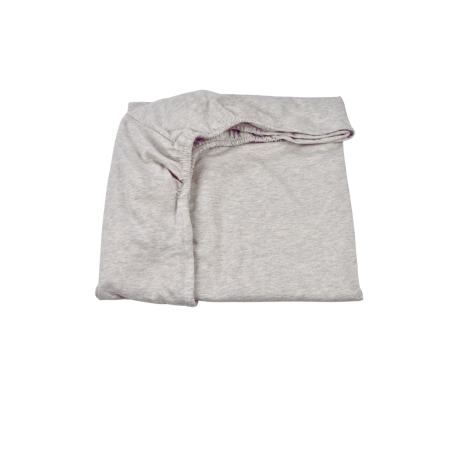 Cearsafuri si protectii - Cearsaf bumbac organic elastic culoare gri patut 120x60 cm