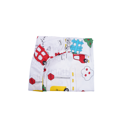 Seturi lenjerii pat casuta/junior - Cearșaf bumbac 100%, pătuț 140x70 cm, model mașinuțe