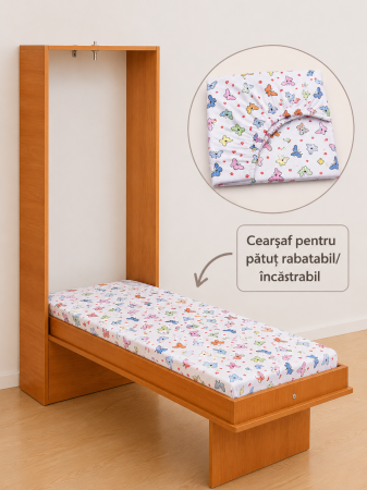 Cearșaf bumbac 100%, pătuț 140x70 cm, model fluturași [2]