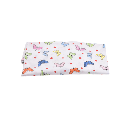 Cearșaf bumbac 100%, pătuț incastrabil grădiniță 140x60 cm, model cu fluturași [1]