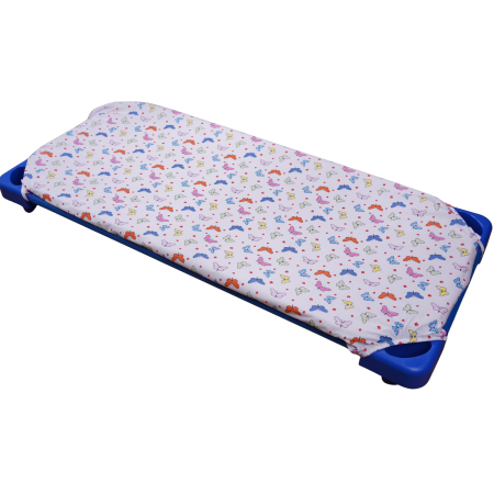 Cearceaf Pat Stivuibil - Cearșaf cu elastic, pat stivuibil grădiniță 131x55x3 cm, bumbac 100%, moale și fin ,multicolor, model fluturași