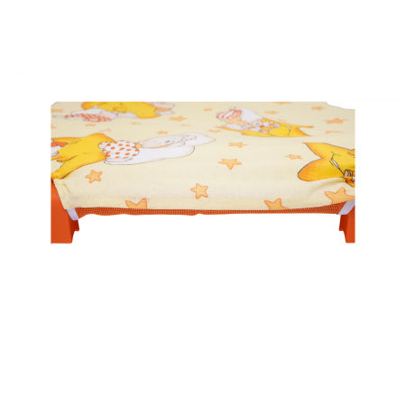 Cearsaf patut stivuibil bumbac 100% standard, model ursuleti pe fond galben [2]