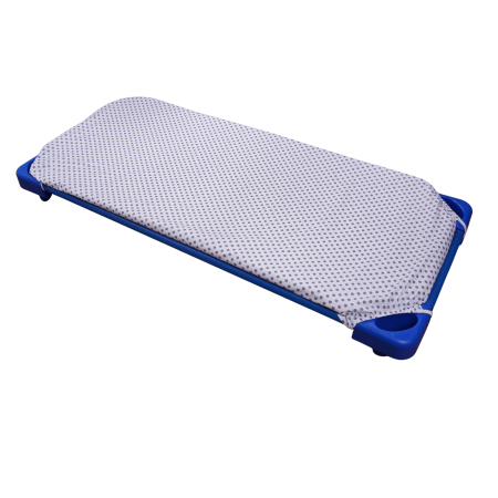 Cearșaf pătuț stivuibil grădiniță sau creșă 133x58 cm, bumbac 100%, model Bulinuțe gri [0]