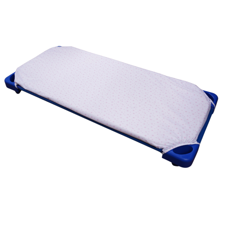 Noutati - Cearșaf pătuț stivuibil grădiniță sau creșă 131x55 cm, bumbac 100%, model Steluțe roz