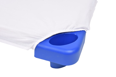 Cearsaf patut stivuibil gradinita sau cresa bumbac standard culoare bleu [1]