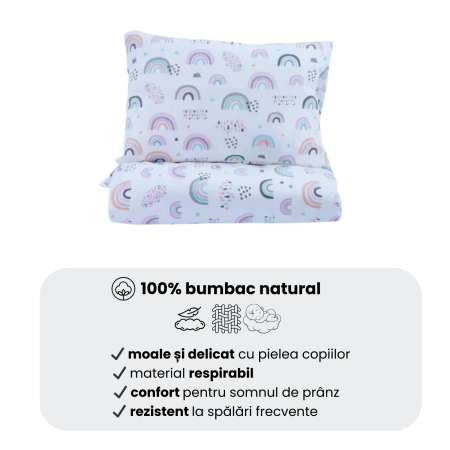 Cearsaf patut stivuibil gradinita sau cresa model curcubee roz [7]