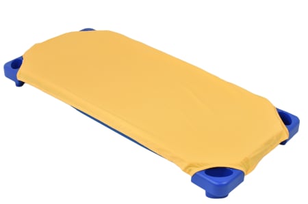 Cearceaf Pat Stivuibil - Cearsaf patut stivuibil gradinita sau cresa bumbac standard culoare galben