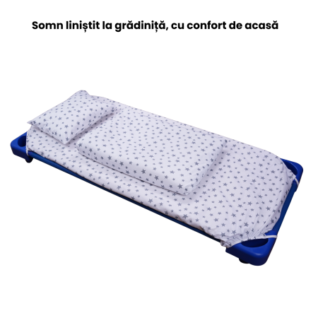 Cearsaf patut stivuibil gradinita sau cresa model stelute mici bleu [1]