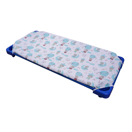 Cearșaf pătuț stivuibil grădiniță sau creșă, model ursuleți în balon