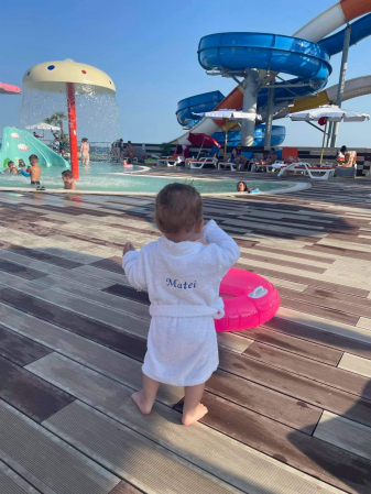 Halat de baie copii frotir bumbac 100% culoare bleu [3]