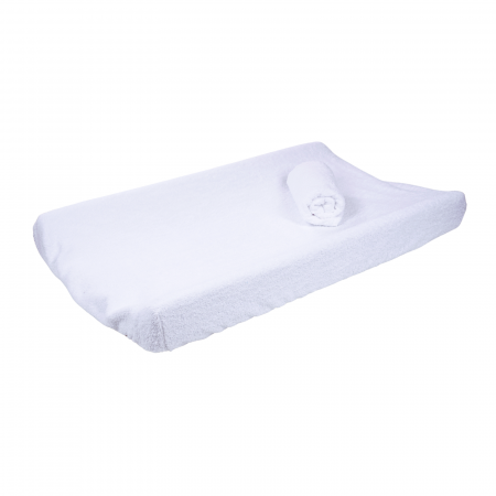 Baie - Husa masa de infasat si prosopel 80x50 cm frotir bumbac 100% culoare alb