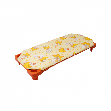 Husa saltea patut stivuibil bumbac 100% standard, model ursuleti pe fond galben [2]
