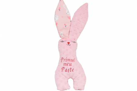 Jucarii - Iepuras cu urechi lungi plus minky roz pal- Editie Speciala de Paste