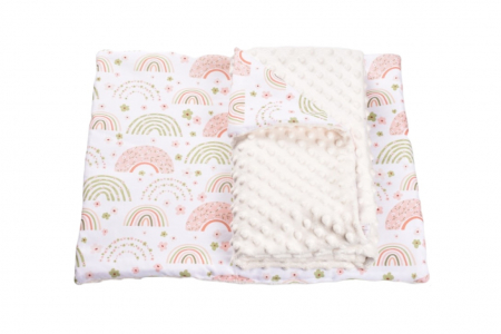 Lenjerie 2 piese model curcubee florale si plus crem [1]