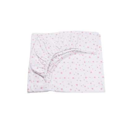 Lenjerie 2 piese pătuț creșă, model steluțe roz, 120x60 cm [2]