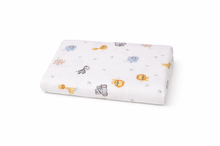 Lenjerie 2 piese pătuț incastrabil(140x60 cm) pentru grădiniță sau creșă, bumbac 100%, model Animăluțe Safari [1]