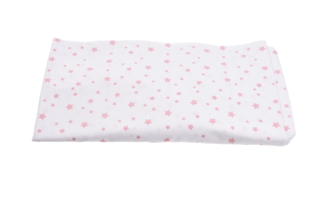 Lenjerie 2 piese pătuț stivuibil(133x58 cm) pentru grădiniță sau creșă, bumbac 100%, model Steluțe roz [2]