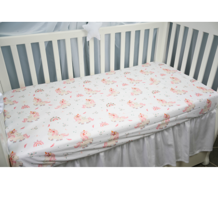 Lenjerie 3 piese bumbac 100%  model Dream Meadow/ unicorni  patut 120x60 cm [1]