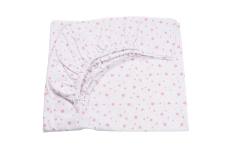 Lenjerie 3 piese bumbac 100% model stelute mici roz patut 120x60 cm [1]