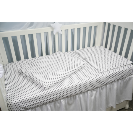 Lenjerie Landou / Lenjerie Cosulet Bebe - Lenjerie 3 piese bumbac 100% model bulinute patut 120x60 cm