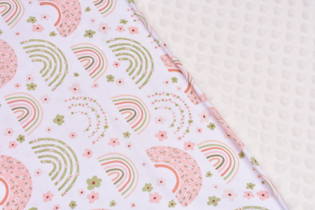 Lenjerie 3 piese patut 140x70 cm model curcubee florale si plus crem [2]