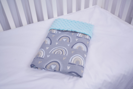 Lenjerie 3 piese model curcubee blue si plus patut 120x60 cm [2]