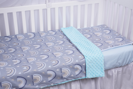 Lenjerie 3 piese model curcubee blue si plus patut 120x60 cm [1]