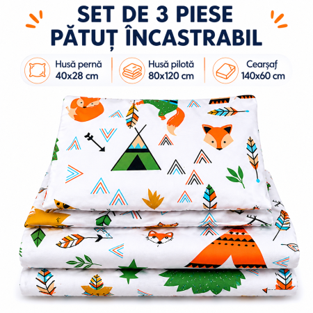 Lenjerie 3 piese patut incastrabil model animalute [2]