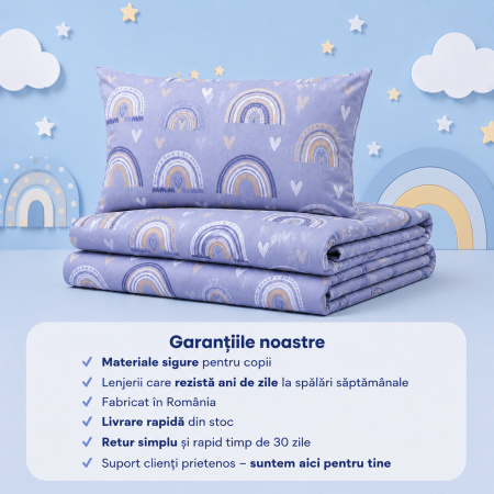 Lenjerie 3 piese patut incastrabil model curcubee blue [4]